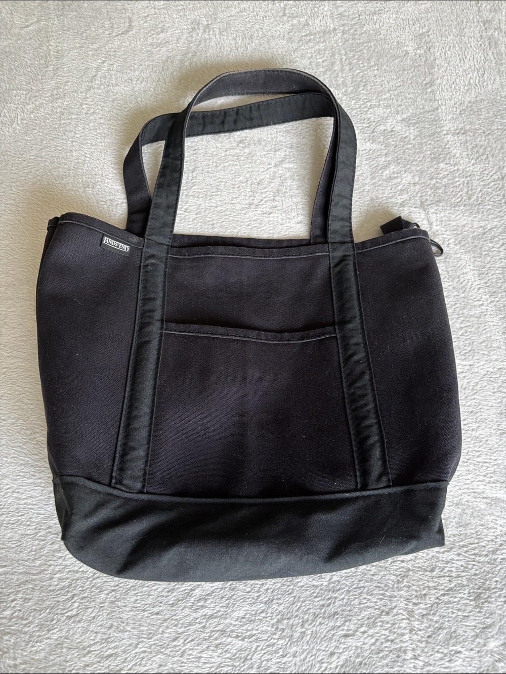 Lands' End Black Canvas Tote Bag